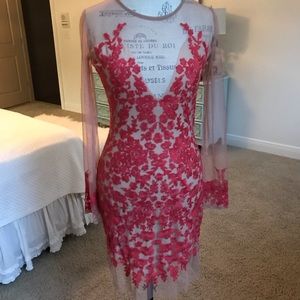 NWT For Love and Lemons Red Embroidered Dress